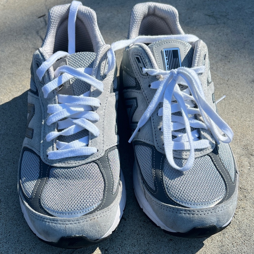 New Balance Gray and White Athletic Shoes